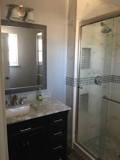 Bathroom tile shower renovation